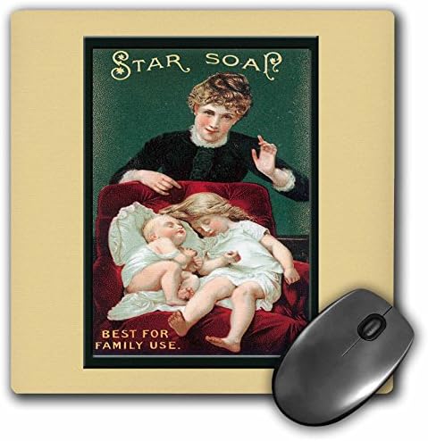 3drose LLC 8 x 8 x 0,25 polegadas mouse pad, sabão em estrela melhor para a família Use Woman Victorian,