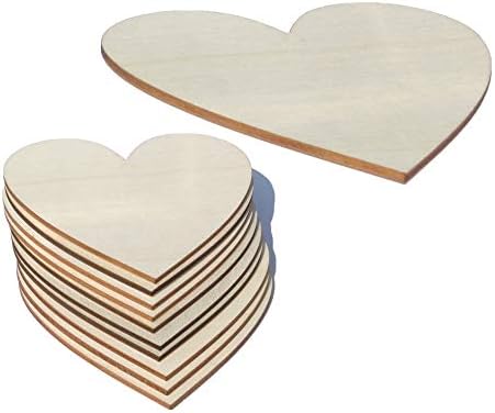 14 polegadas de largura x 3 pedaços corações de madeira inacabados de largura, formato de corte de coração