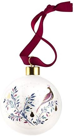 Portmeirion Home & Gifts Prancing Deer Christmas Bauble, Ceramic, Multi Colored, 9