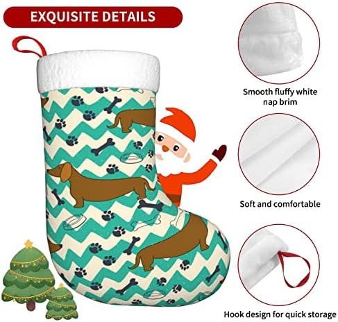 Aunstern Christmas Stockings Cartoon Dachshunds Bones PAW LARRAPAS DE DUPLA VERDADE