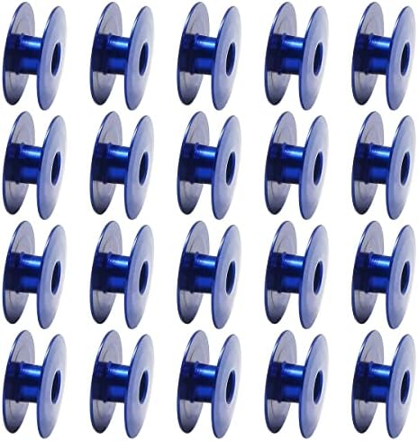 Homeemoh 20pcs alumínio Bobbinas, bobinas universais de fios vazios para máquina de costura, substituição