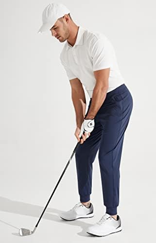 Calças de joggers de golfe masculino da Libin com bolsos com zíper esticar calça de moletom atlética que executa