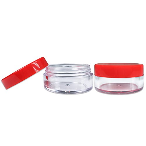 Beauticom 10g/10ml Round Clear frascos com tampas vermelhas para pílulas, medicamentos, pomadas