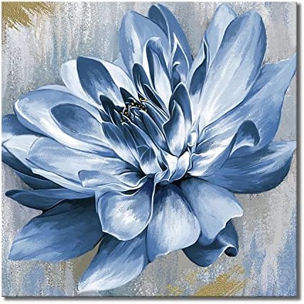 Yaynice Blue Flower Canvas Arte da parede Flor Flor Blossoming Imprimir pintura de parede Pintura de arte moderna