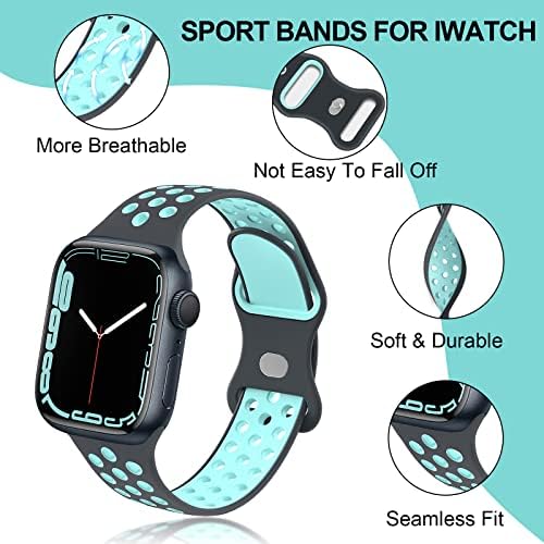 Bandas de silicone Gleen Compatible com banda Apple Watch Band Soft Silicone Sport Bands Wrists