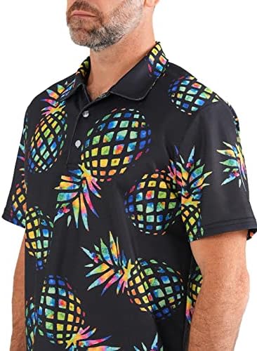 Camisas de golfe hivichi para homens camisa polo masculino engraçado swing patriótico camisa da