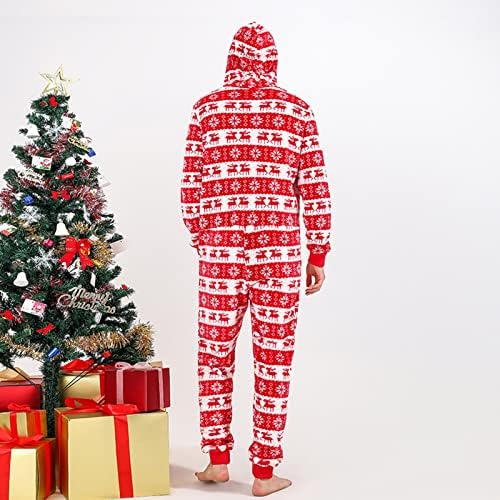 Monomia de pijama de pijama combinando zíper do zíper do Festival de Christmas PJ's Snowflake Elk Plexh