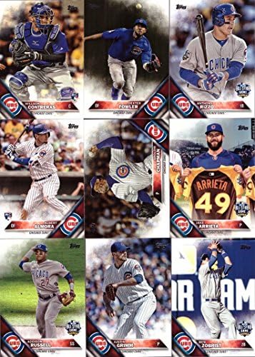 Topps Update Conjunto de equipes de cartão de beisebol do Chicago Cubs - 19 de cartas - Inclui Kris Bryant,