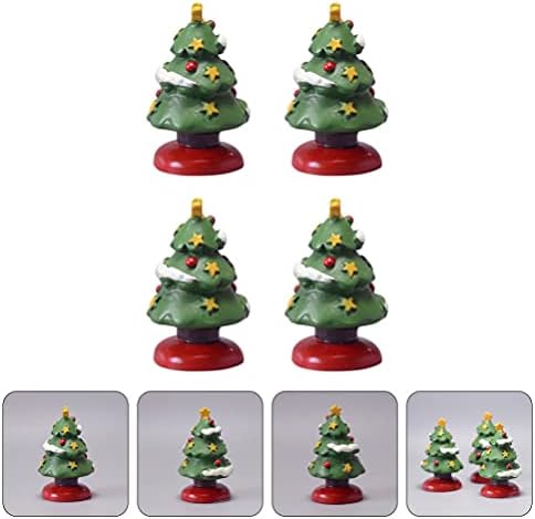 Decoração de lareira de Toyvian 4pcs miniaturas de árvore de Natal Microlandscape Mini Natal Tree Resin Miniaturas