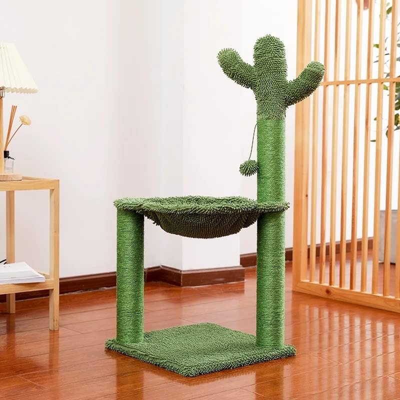 Houkai cactus gato de arranhão com sisal corda gato scratcher árvore toalha com confortável moldura de
