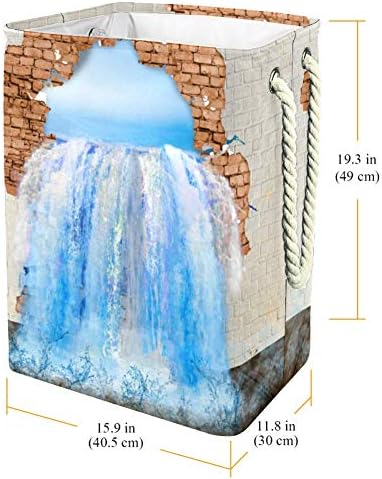 DjRow cestar a água do oceano flui para a sala do buraco na parede lixo dobrável de lavanderia com