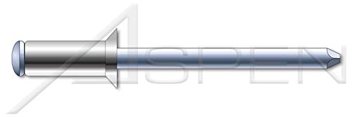 M4.8 x 12mm, ISO 15984, métrica, rebites cegos, cabeça de contra -balcão, mandril de ranhura, a2 aço