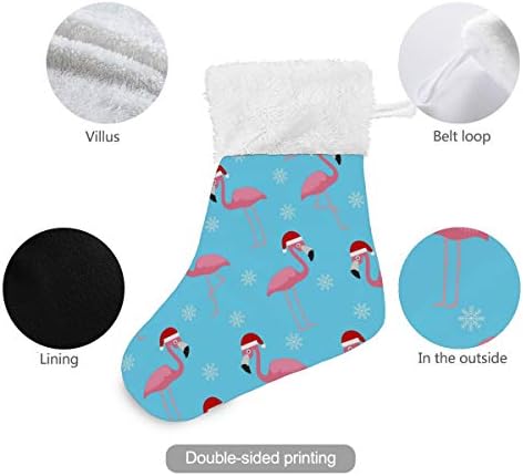 Meias de natal alaza natal flamingo santa snowflakes clássico personalizada decorações de meia para férias