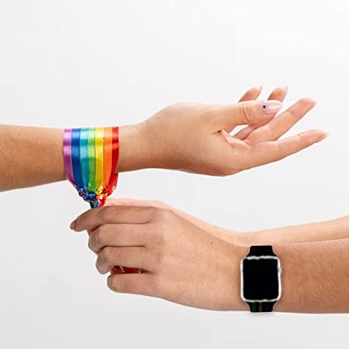 Decorações de arco -íris Pride Watch Band Compatível com Apple Watch 38/40/41/42/44/45mm de pulseiras