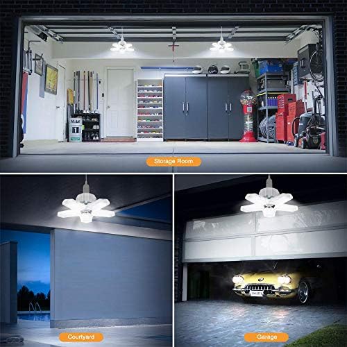 Yuyvhh Garage Light LED deformação High Bay Luz de luz branca fria 10 Conjunto 13 × 12,5 × 11,5cm 6 lados iluminados