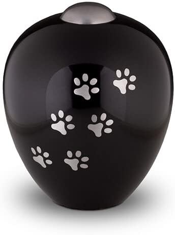 Legendurn Black Pet Urna para cinzas com impressões de colorido prateado | Grande