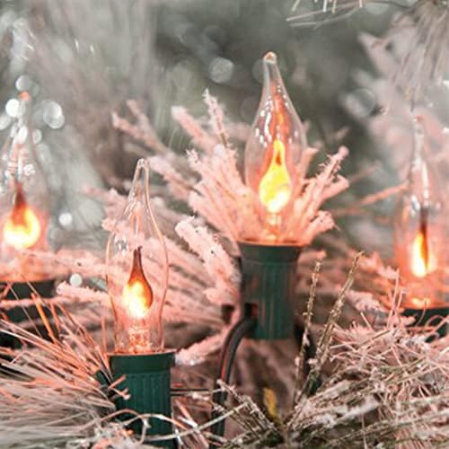 Lâmpadas de chama de flicker de Natal, lâmpadas de candelabros de ponta de chama transparentes, lâmpadas de substituição