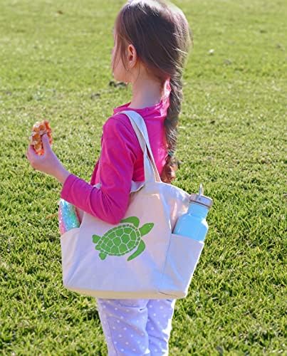 lancheira reutilizável Ecozoi com bolsos, bolsa de almoço orgânica de algodão | Eco amigável e fácil