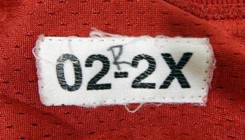 2002 San Francisco 49ers 76 Game usou camisa de prática vermelha 2xl 73 - Jerseys de jogo NFL não assinado