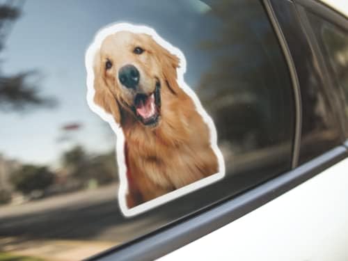 Adesivo de cachorro fofo do Golden Retriever, decalque, vinil para pára -choques de carro, garrafa