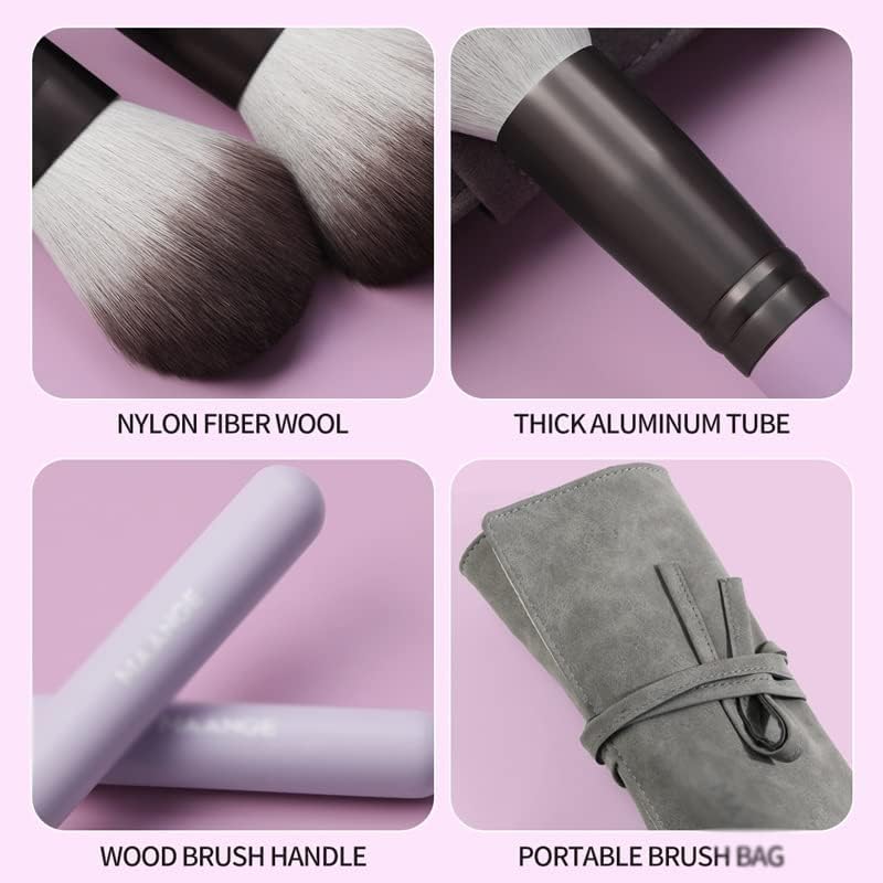Walnuta 18pcs Professional Makeup Brush Conjunto com Bag Cosmetics Tools Power Foundation Face Brush