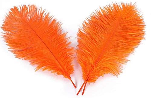 Zamihalaa 10-200pcs/lotes laranja penas de avestruz 15-70cm Penas de bricolage para artesanato