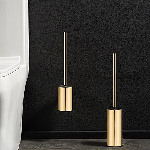 Conjunto de escovas do banheiro do banheiro, aço inoxidável 304 Gold redondo arrasador de vaso sanitário