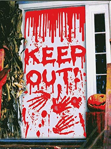Tampa da porta da janela do Halloween para decorações de Halloween da casa mal -assombrada assustadoras de sangue
