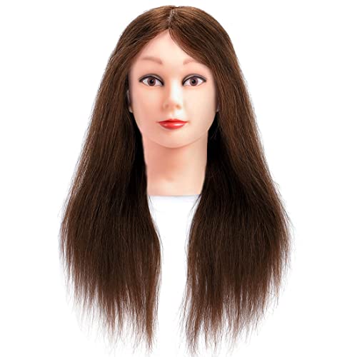 Manequin Head Human Hel Hairdresser 20-22inches Cabeça de treinamento Manikin Cosmetology Cabeça de boneca