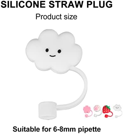 PretyZoom 4pcs Dicas de palha cobrem o desenho animado de silicone para beber tampa de palha reutilizável tampa