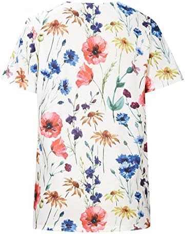 Camisas para mulheres cair na impressão floral crochê renda acabamento v pescoço topo blusa casual camisas de pulôver com conforto elegante camisetas de conforto