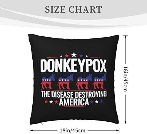 Kadeux Donkey PAX A doença destruindo a América 1 travesseiro inserções de 18x18 polegadas Almofadas