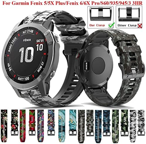 BARRART SPORT SPORT Silicone Watch Band Wels para Garmin Fenix ​​7x 7 6x 6 Pro 5x 5 Plus 3 3HR Easy Fit Reduse