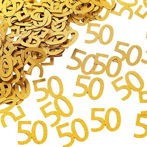 50 decorações de aniversário, 50º aniversário confete, 200 PCs Confetti Confetti Confetti Decorações 50th Party