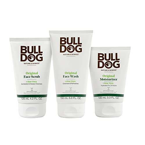 Bulldog Mens Skincare e preparação do kit de rosto completo original com hidratante, lavagem do rosto