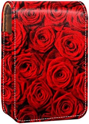 Red Love Rose Flower Pattern Sacos de cosméticos para tubos de batom titular da caixa de batom