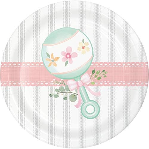 Placas criativas de sobremesa de chá de bebê florais convertindo, 7 , multicolorida