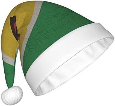 Bandeira retro da Guiana Funnamente adultos luxuoso chapéu de natal para mulheres e homens chapéu de férias