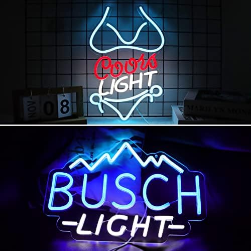 Busch Light Neon Sinais 15,7 * 11 polegadas + Bikini Busch Light Neon Sinais 16,1 * 9,8 polegadas