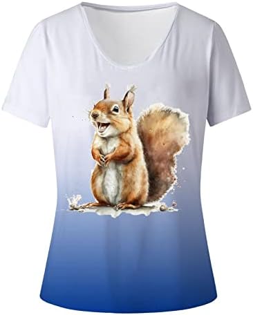 Camisetas gráficas para mulheres grandes e engraçadas camiseta de esquilo