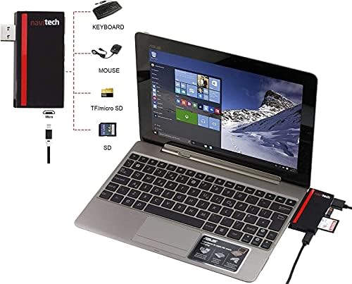 Navitech 2 em 1 laptop/tablet USB 3.0/2.0 Adaptador de hub/micro USB Entrada com SD/micro sd leitor de cartão compatível