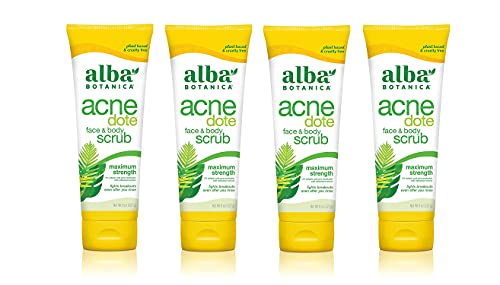 Alba Botanica Acnenote Face & Body Scrub, 8 onças de tubo