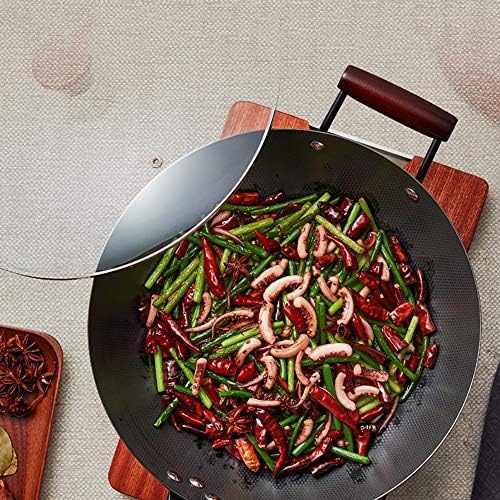 Gydcg Iron wok tradicional wok wok não bastão indução e panelas de cozinha a gás