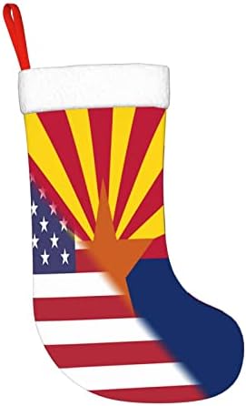 TZT American Flag and Flag of Arizona Christmas meias, presentes de festa de férias de Natal para decorações