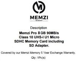 MEMZI PRO 8GB CLASS 10 90MB/S MICRO SDHC CARTÃO de memória com adaptador SD para telefones celulares da série LG