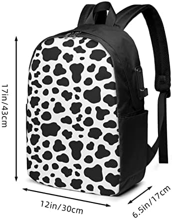 Wowusuo Cow Pattern Laptop Mackpack para Aldult Slim Durável Daypack com USB Port Travel Casual Saco de