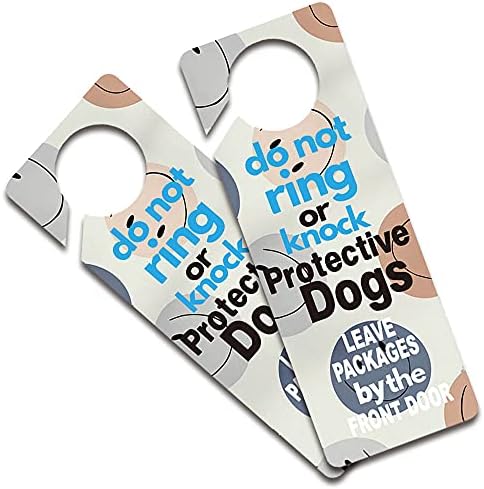 2 pacote não tocar ou bate cães protetores deixam pacotes pela porta de plástico da porta da frente plástico