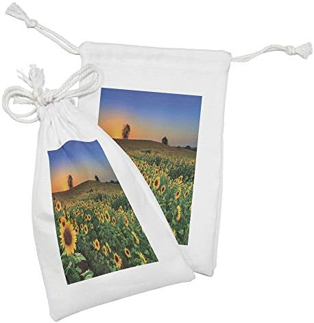 Conjunto de bolsas de tecido de girassol de Ambesonne de 2, foto gerada digitalmente com tema de verão arquivado