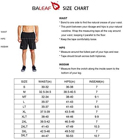 Baleaf Men's 7 Running Shorts com Mesh Liner Zipper Pocket for Athletic Workout Gym