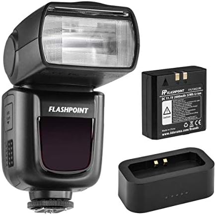 Flashpoint zoom li-on r2 ttl na câmera flash speedlight para canon + carregador USB